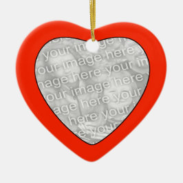 De Cerâmica Adicione Seu Ornamento Foto Coração Vermelha