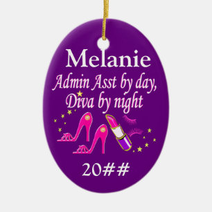DE CERÂMICA ADMIN ASST FASHION RAINHA PERSONALIZADA ORNAMENTO