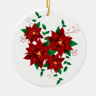 De Cerâmica Adorável ornamento cerâmico das Flores Vermelhas d