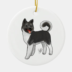 De Cerâmica Akita - Ornamento Preto e Branco