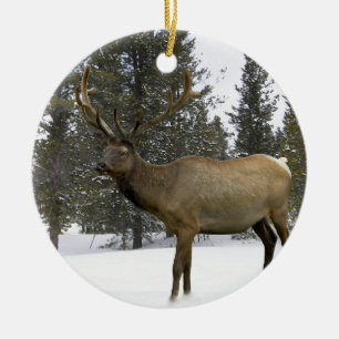 De Cerâmica Alces no ornamento do inverno