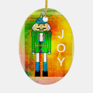 De Cerâmica Alegria + Nutcracker da paz - ornamento oval