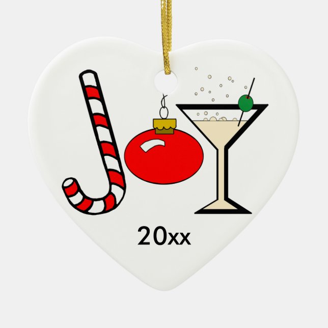 De Cerâmica Alegria vermelha do ornamento da lembrança do (Frente)