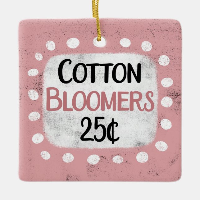 De Cerâmica Algodão Bloomers 25 Centavos Ornamento (Frente)