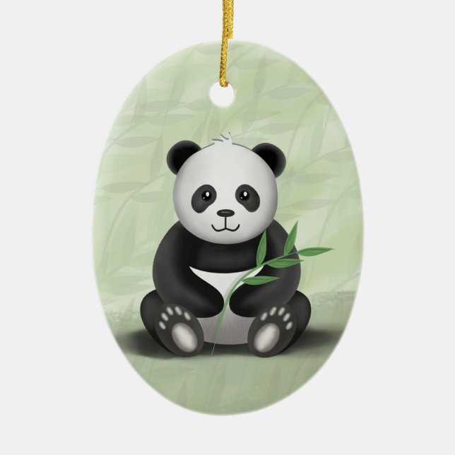 De Cerâmica Almofada a panda - ornamento (Frente)