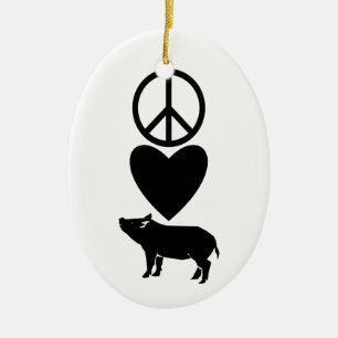 De Cerâmica Amor da paz & ornamento dos porcos