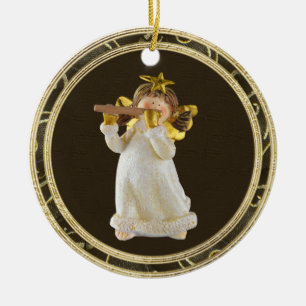 De Cerâmica Anjo bonito do Natal que joga o ornamento da