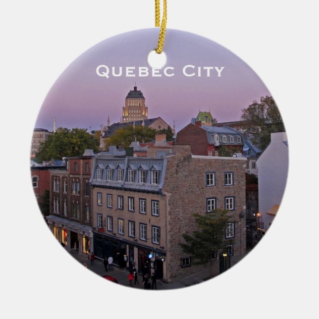 De Cerâmica Antigo Ornamento Cityscape do Quebec (Frente)