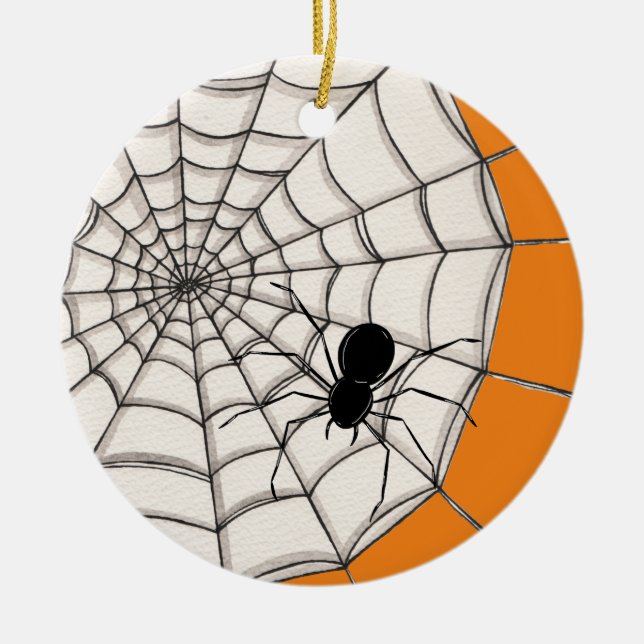 De Cerâmica Aranhas e ornamento cerâmico do Halloween na Web (Frente)