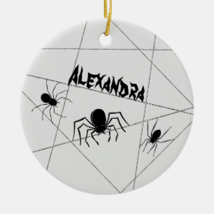 De Cerâmica Aranhas e ornamento cerâmico do Halloween na Web