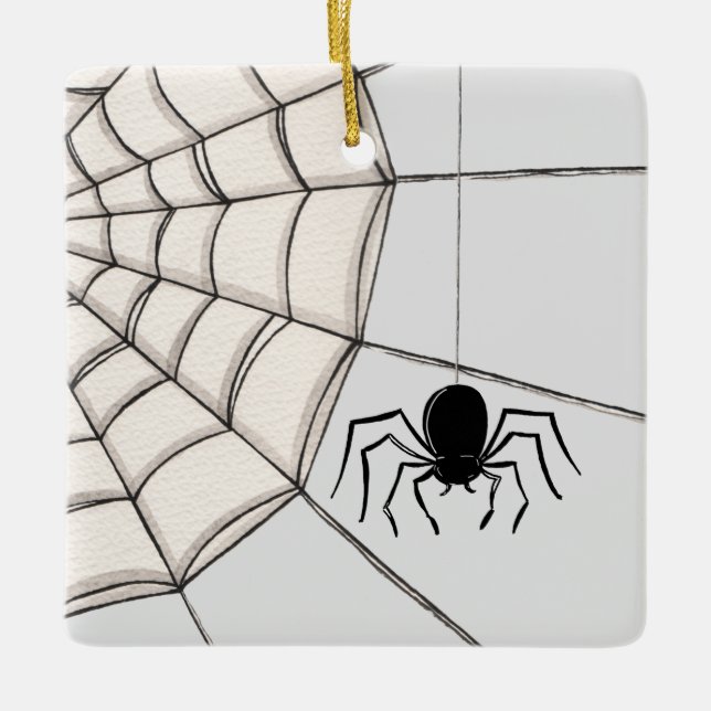 De Cerâmica Aranhas e ornamento cerâmico do Halloween na Web (Frente)
