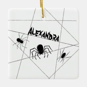 De Cerâmica Aranhas e ornamento cerâmico do Halloween na Web