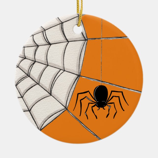 De Cerâmica Aranhas e ornamento cerâmico do Halloween na Web (Frente)