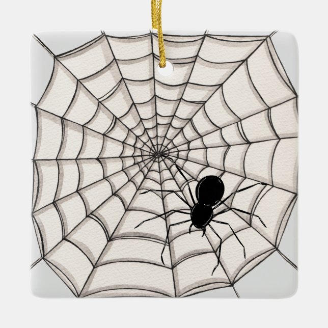 De Cerâmica Aranhas e ornamento cerâmico do Halloween na Web (Frente)