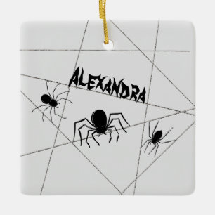 De Cerâmica Aranhas e ornamento cerâmico do Halloween na Web