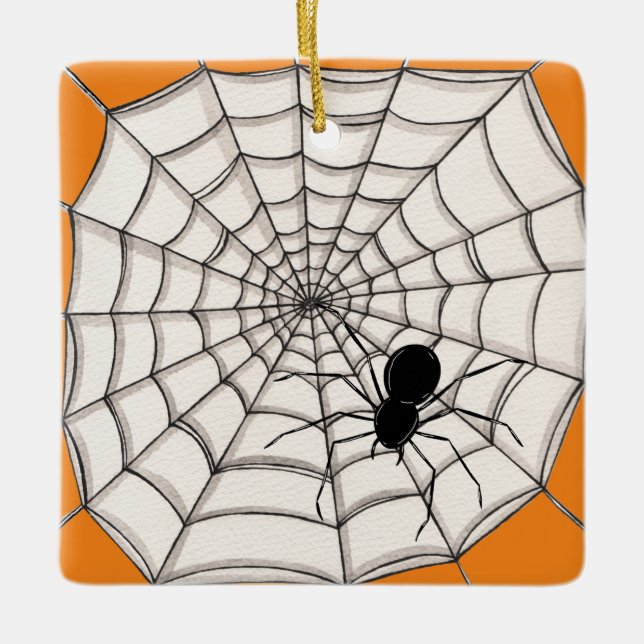 De Cerâmica Aranhas e ornamento cerâmico do Halloween na Web (Frente)