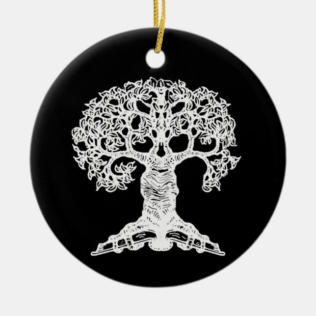 De Cerâmica Árvore da leitura - ornamento do presente (Frente)