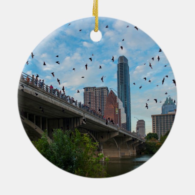 De Cerâmica Austin, Texas com ornamento cerâmico Bats (Traseira)