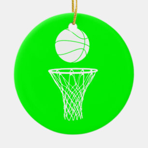 De Cerâmica Basquetebol e verde do ornamento w/Name da aro