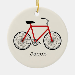 De Cerâmica Bicicleta vermelha ornamento personalizado
