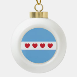 De Cerâmica Bola Chicago Love | Ornamento | Natal