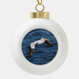 De Cerâmica Bola Ornamento Pelicano Branco Excelente Americano