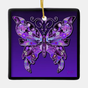 De Cerâmica Borboleta Roxa 31 Ornamento Cerâmico