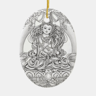 De Cerâmica buddha do ornamento do oval da piedade