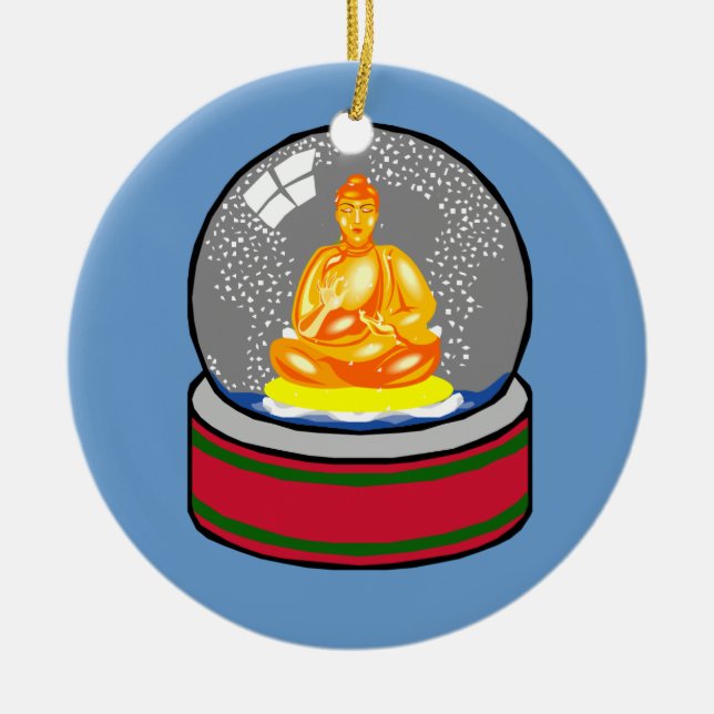 De Cerâmica Buddha e ornamento do snowglobe (Frente)