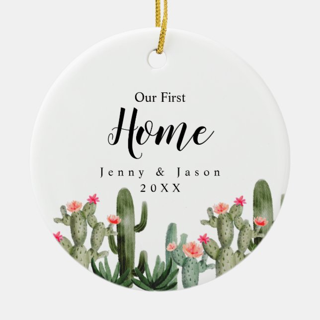 De Cerâmica Cactus Floral Nosso Primeiro Ornamento Botânico Do (Frente)