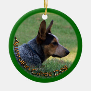 DE CERÂMICA CÃO AUSTRALIANO DO GADO - HEELER AZUL - ORNAMENTO