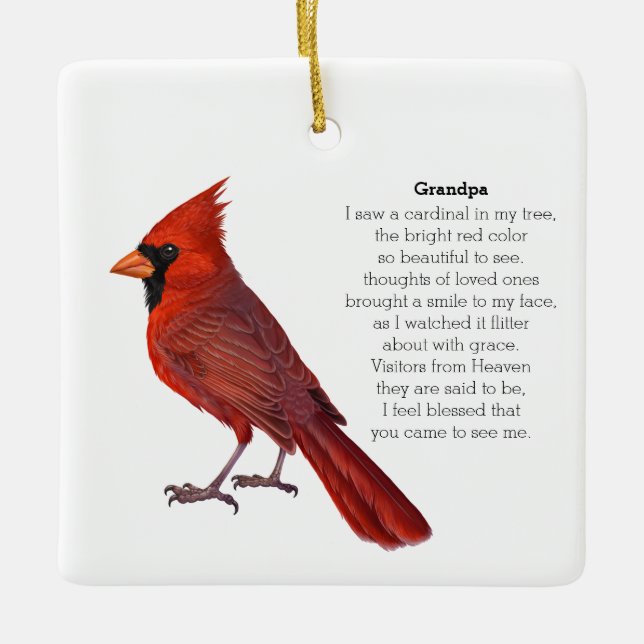De Cerâmica Cardinal Personalizado do Ornamento (Frente)