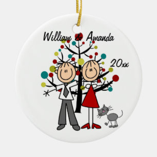 De Cerâmica Casal acima vestido e ornamento personalizado gato
