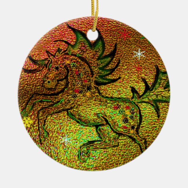 De Cerâmica Cavalo do Natal - ornamento (Frente)