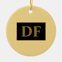 De Cerâmica Champanhe Com Iniciais Dourados Ornamento Cerâmico