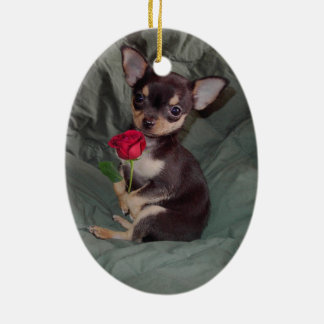 De Cerâmica Chihuahua MerryRose que guardara um ornamento do