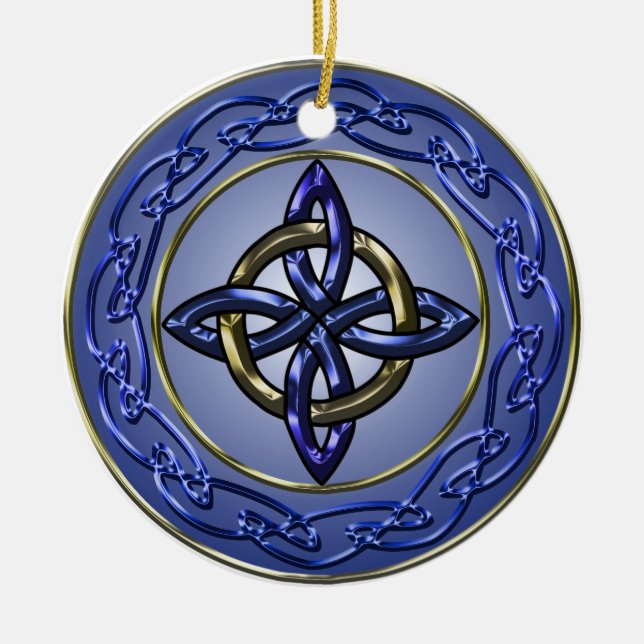 De Cerâmica Círculo do ornamento da árvore do nó da eternidade (Frente)