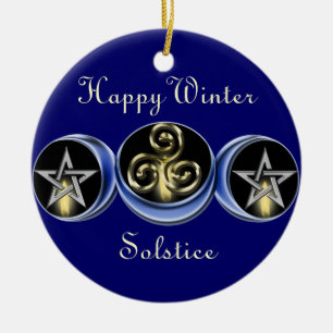 De Cerâmica Círculo lunar espiral triplo do ornamento da