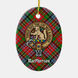 De Cerâmica Clan MacPherson Crest sobre o ornamento cerâmico d