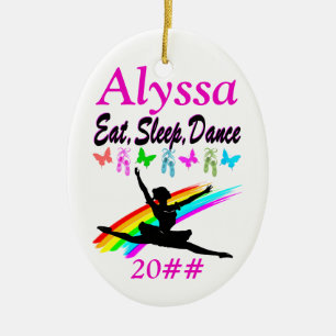 DE CERÂMICA COMER, DORMIR, DANÇAR ORNAMENTO PERSONALIZADO