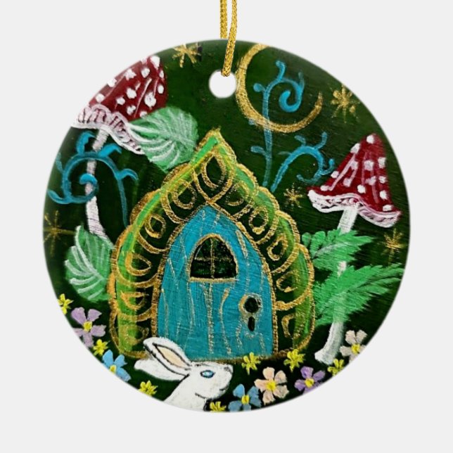 De Cerâmica Convite Cerâmico Ornamento Redondo (Frente)