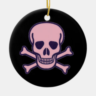 De Cerâmica Cor-de-rosa Negra-crânio, ornamento cerâmico 2