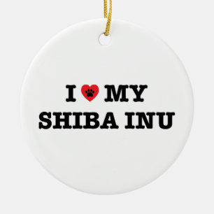 De Cerâmica Coração Meu Ornamento Shiba Inu