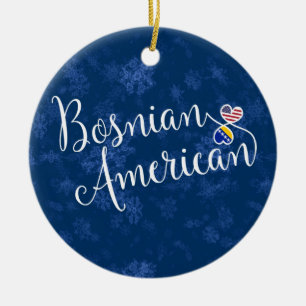 De Cerâmica Corações americanos bosnianos, ornamento da árv