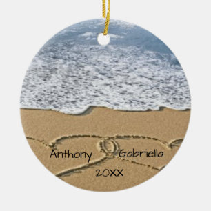 De Cerâmica Corações personalizados no ornamento da areia