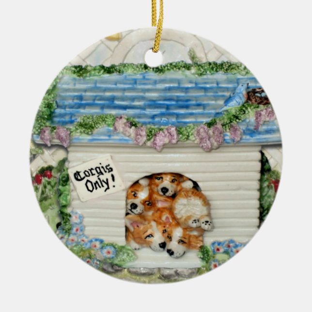 De Cerâmica "Corgis somente!" ornamento (Frente)