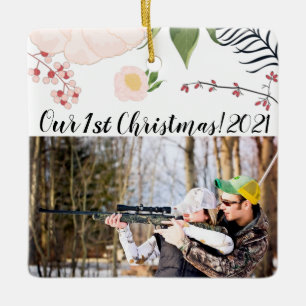 De Cerâmica Cosmos Rosa Bebê do Ornamento XMAS Personalizado e