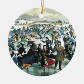De Cerâmica Currier & Ives - ornamento - inverno do Central