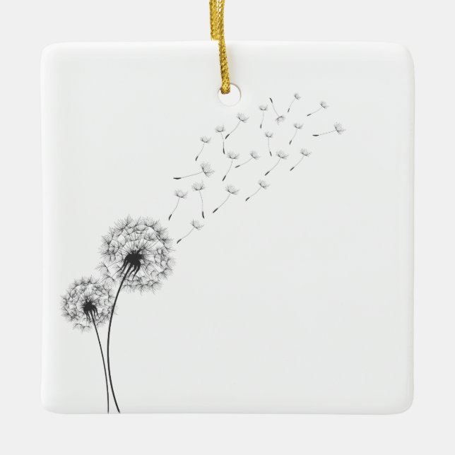 De Cerâmica Dandelion minimalista simples | Ornamento (Frente)