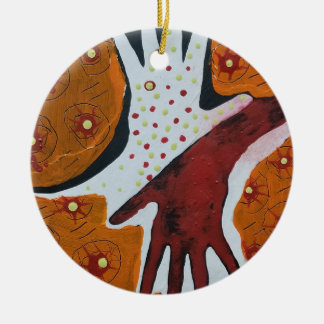 De Cerâmica Dar um Ornamento Mão